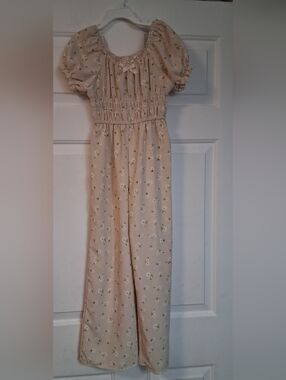 Love Squared Girls Cream Floral Jumpsuit Comfy Romper Casual Kids 7